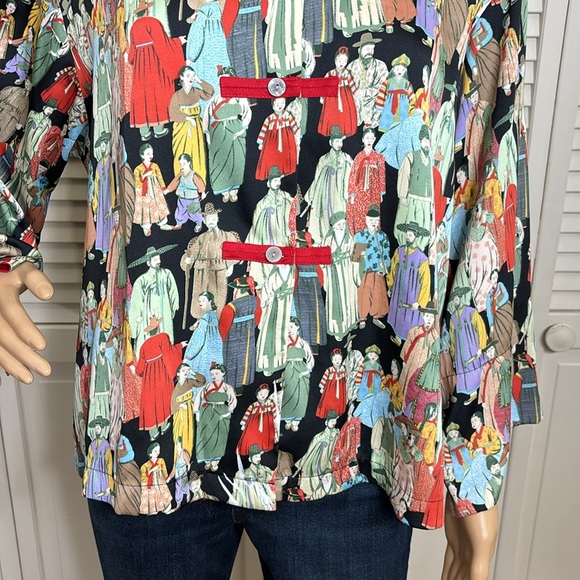 Natori Women's Dynasty Asian/Korean Theme Pajama Top Large - Picture 9 of 16